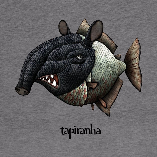 Tapiranha Cartoon Illustration by mikelevett